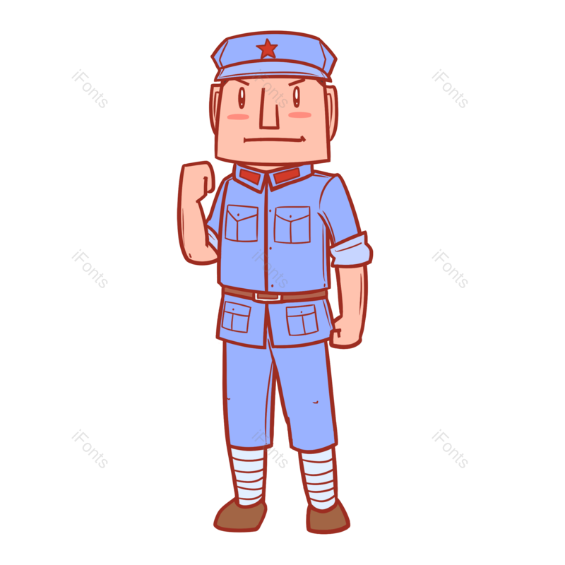 卡通图片,军人元素,抗战胜利PNG,免抠素材